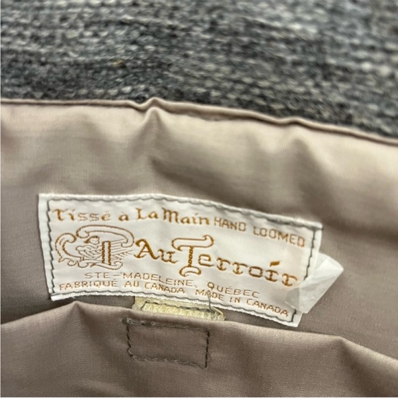 Vintage Au Terroir Hand Loomed Wool Tote Bag - Made in Quebec Canada 🇨🇦 - Picture 7 of 13